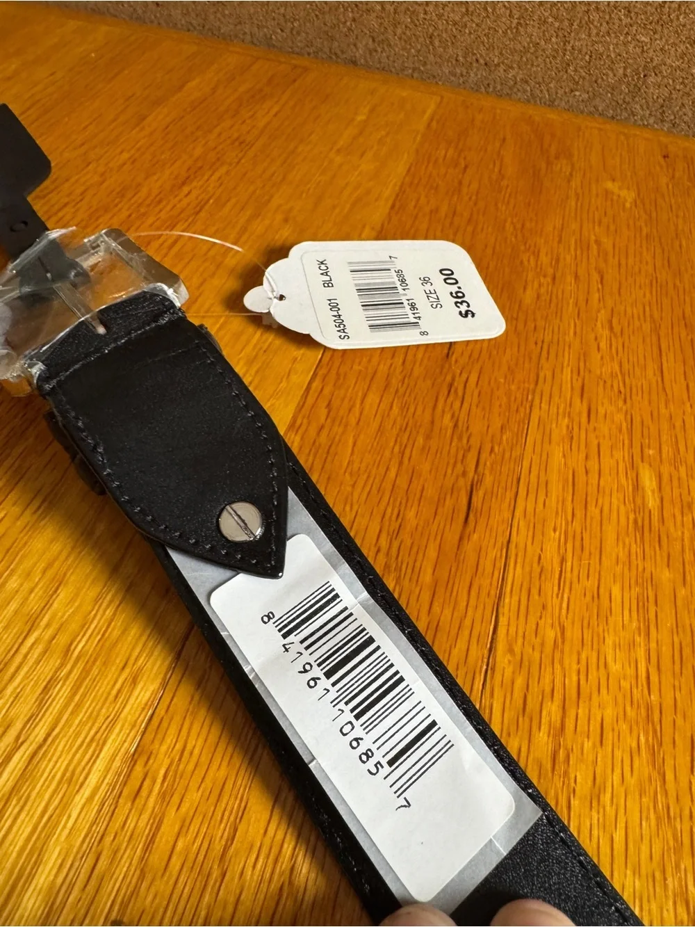 NWT Stacy Adams Men’s Black Leather Dress Belt Size 36 SA504-001